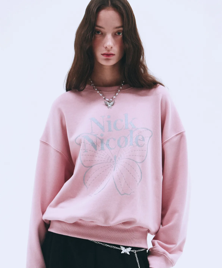 韓國 Nick Nicole BUTTERFLY SIGNATURE SWEATSHIRT【NN041】