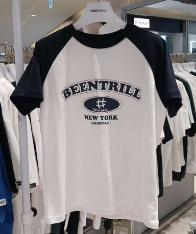 韓國 Beentrill Women's Arch Logo Raglan T-Shirt【BL054】