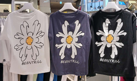韓國 Beentrill Women's Daisy Hashtag T-Shirt【BL058】