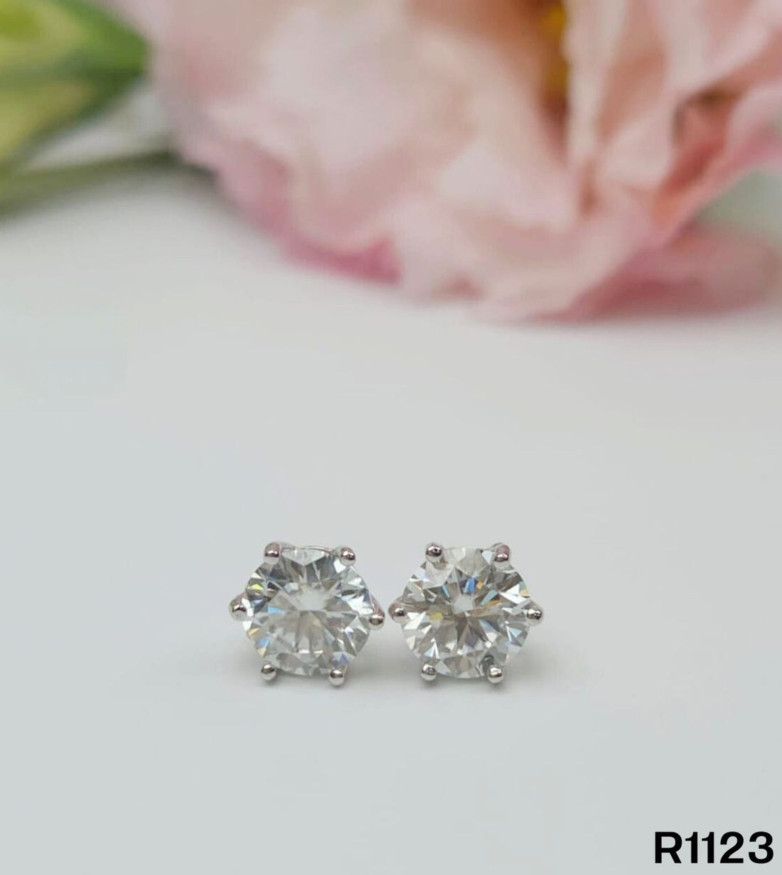 S925銀 莫桑鑽耳環 R1123-1Ct【SS802】
