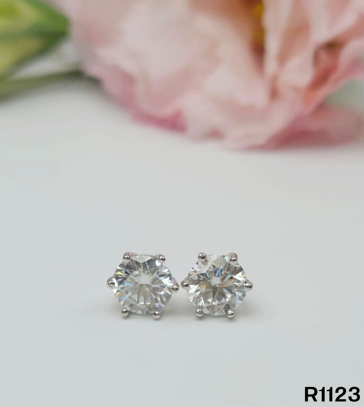 S925銀 莫桑鑽耳環 R1123-1Ct【SS802】