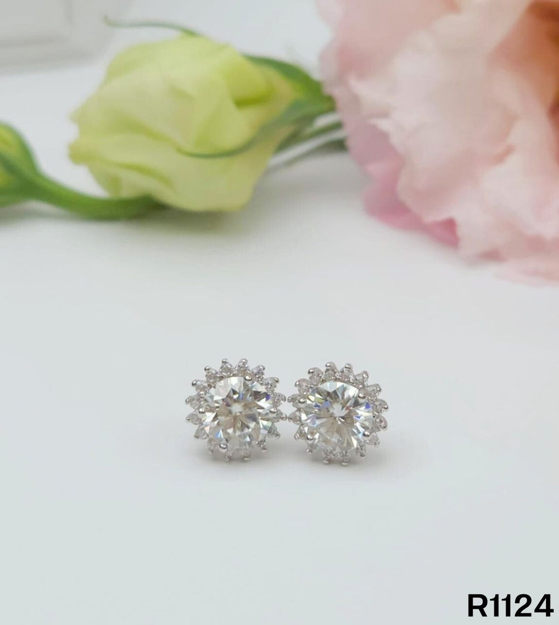 S925銀 莫桑鑽耳釘 R1124-1Ct【SS799】
