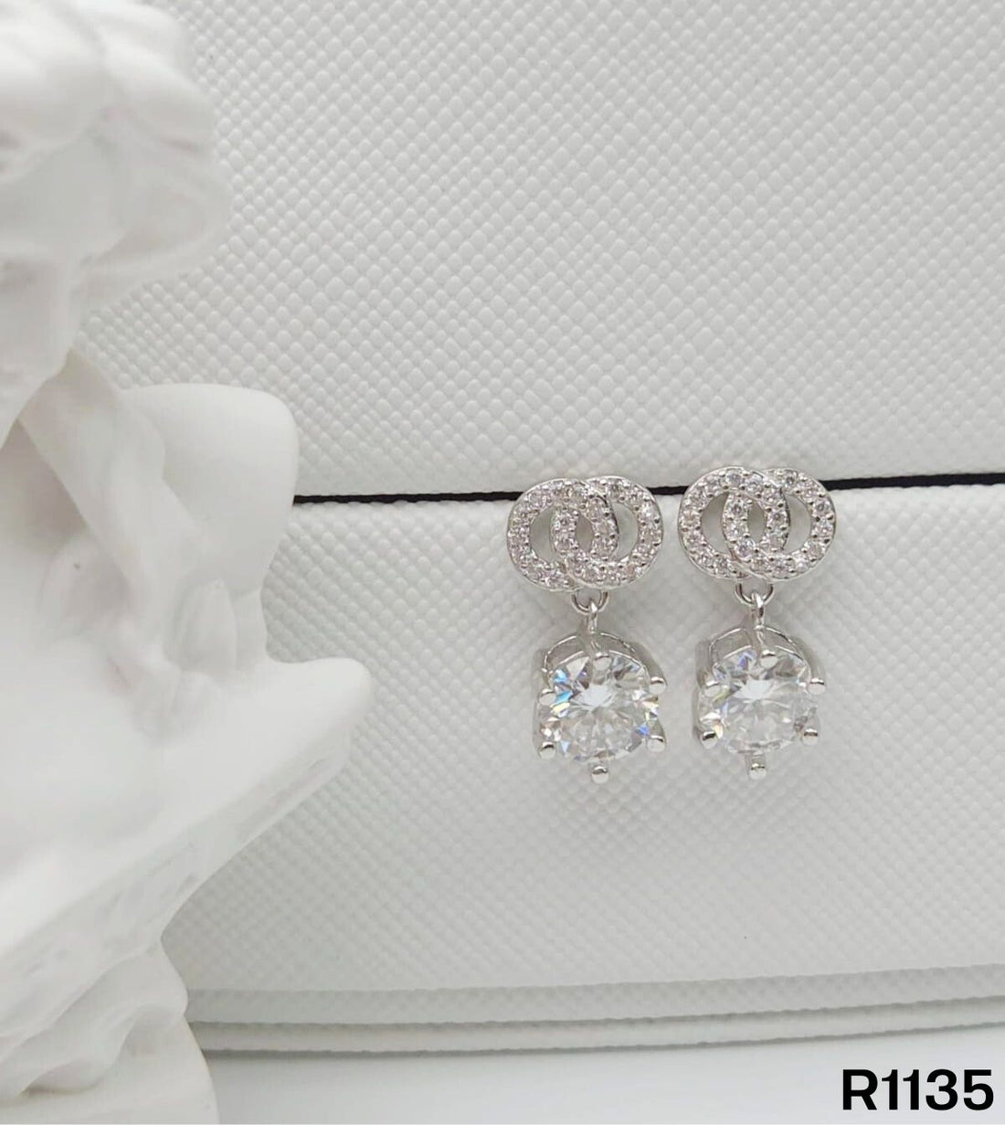 S925銀 莫桑鑽耳環 R1135-1Ct【SS804】