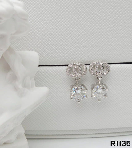S925銀 莫桑鑽耳環 R1135-1Ct【SS804】