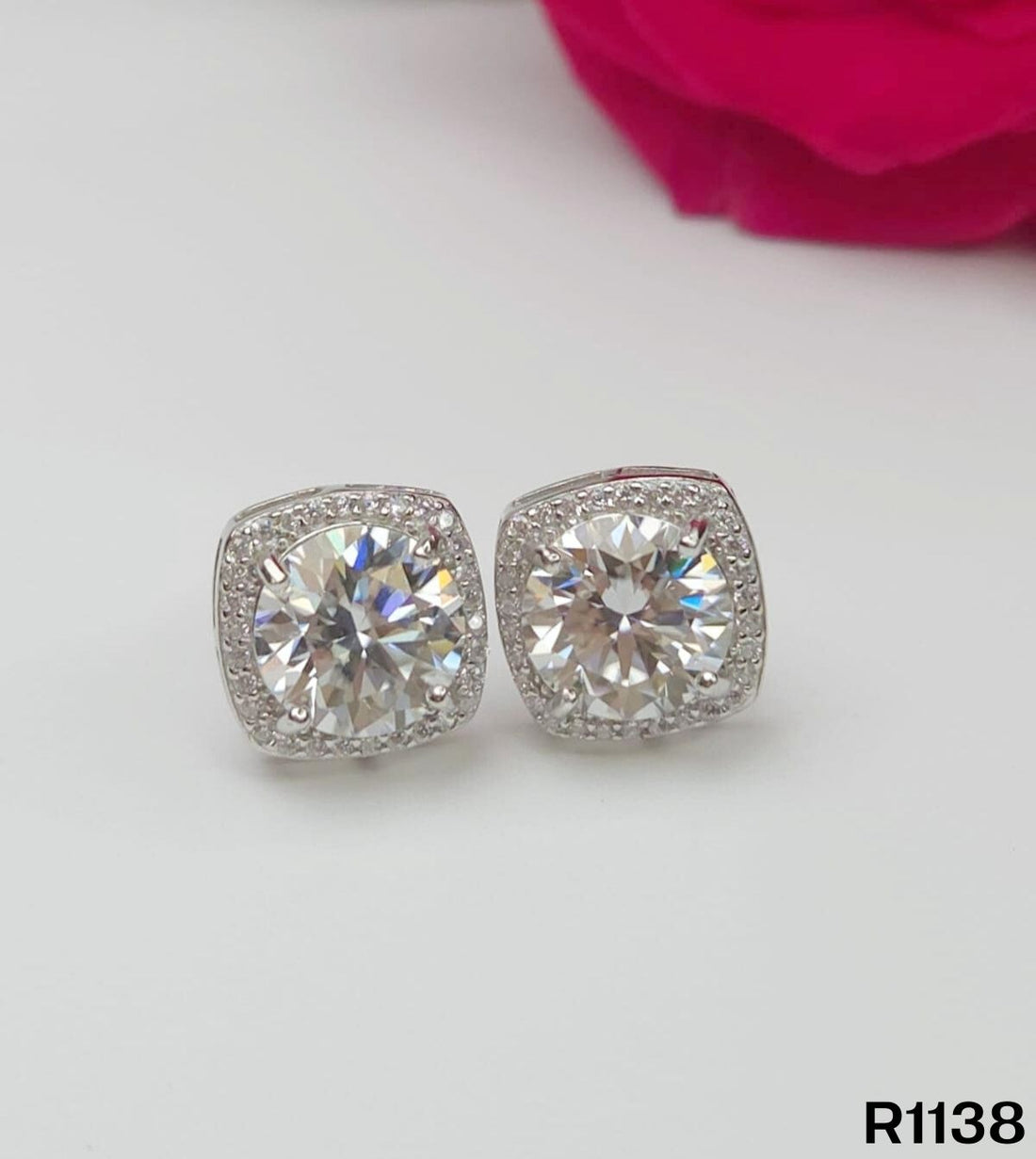 S925銀 莫桑鑽耳環 R1138-2Ct【SS741】