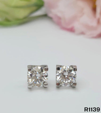 S925銀 莫桑鑽耳環 R1139-2Ct【SS736】