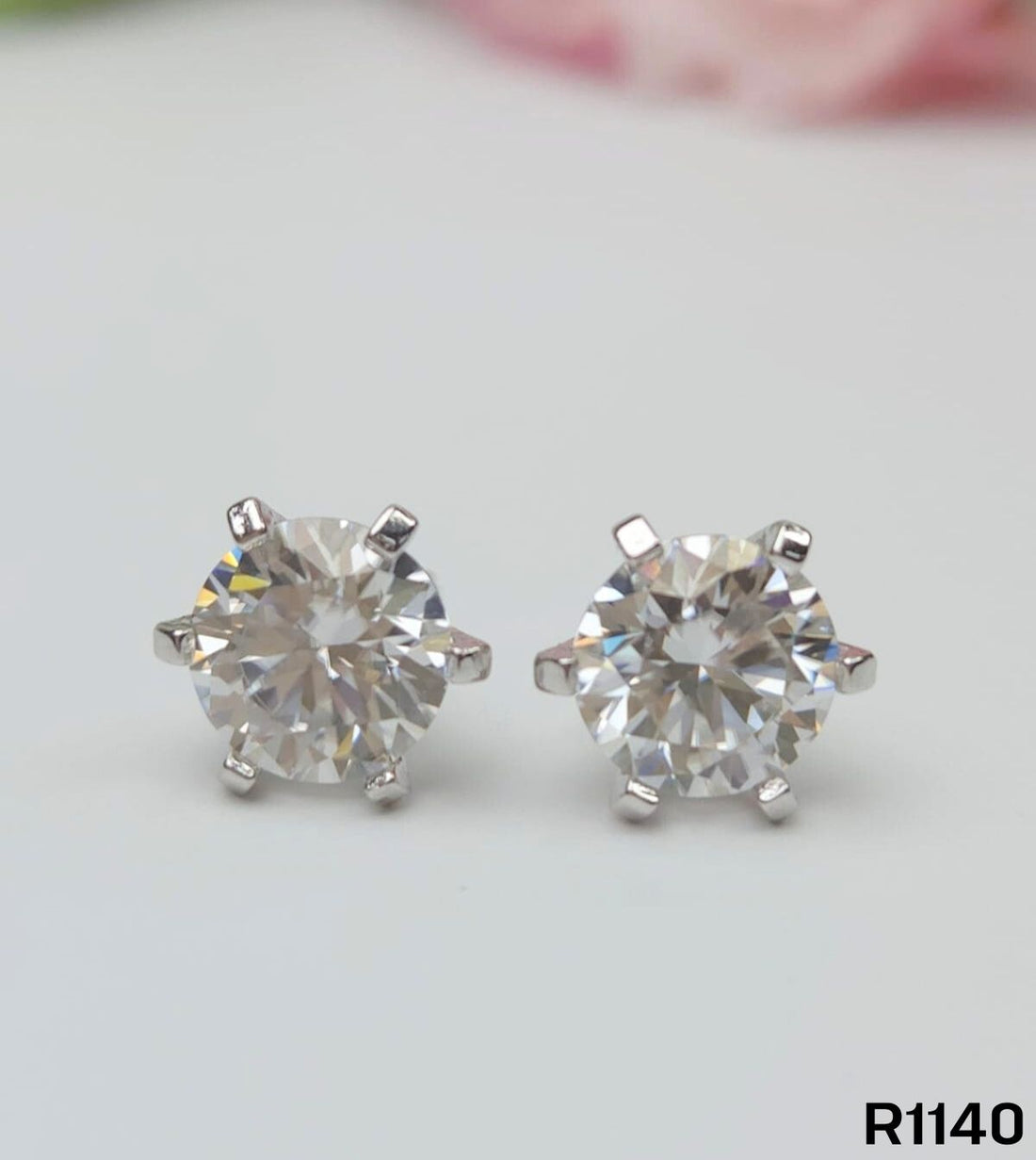 S925銀 莫桑鑽耳環 R1140-2Ct【SS738】