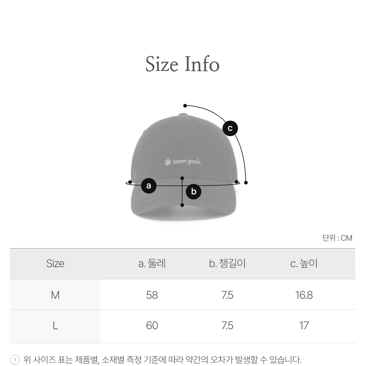 韓國 Snowpeak Clancy 7-Panel Ball Cap【SN030】