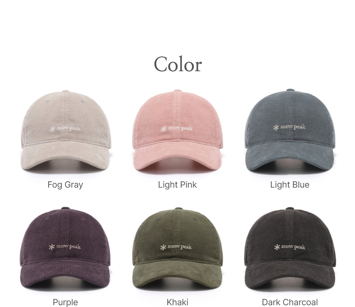 韓國 Snowpeak Corduroy Ball Cap【SN031】