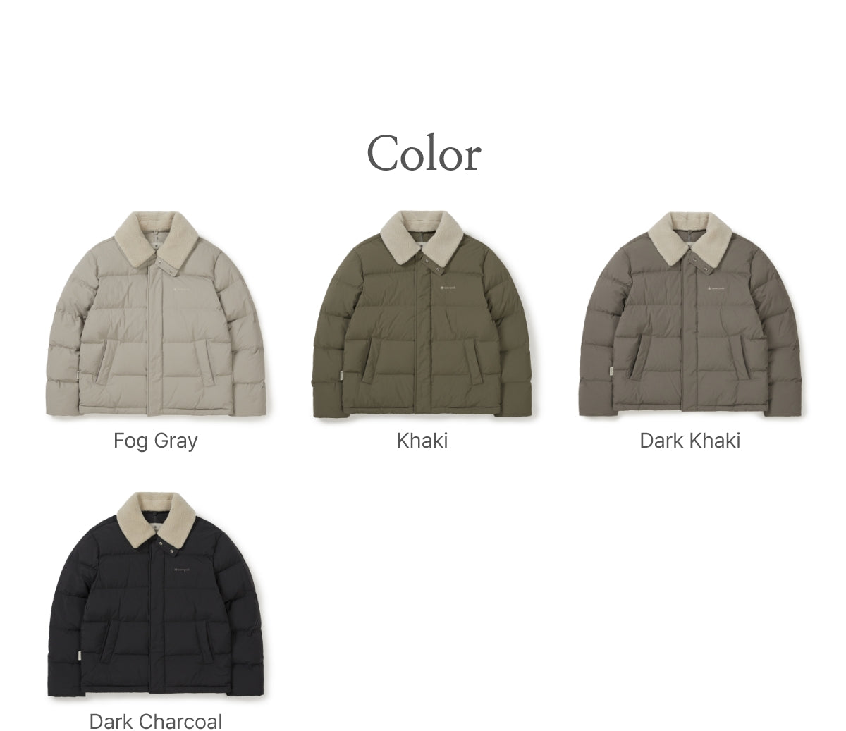 韓國 Snowpeak 男女同款 Collar Buckle Neck Heavy Down Jacket (鴨絨)【SN060】