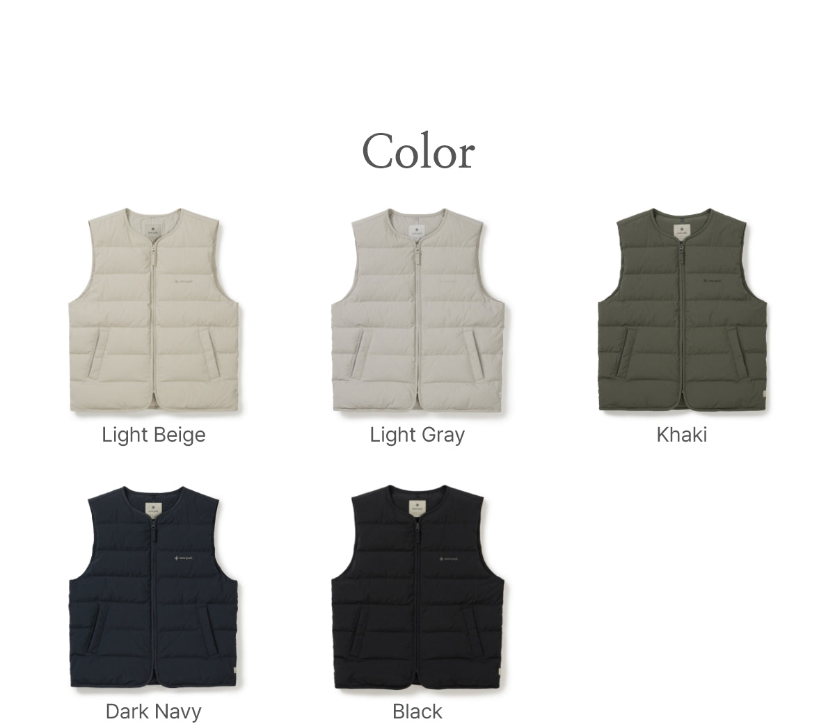 韓國 Snowpeak Land Lightweight Down Vest【SN041】