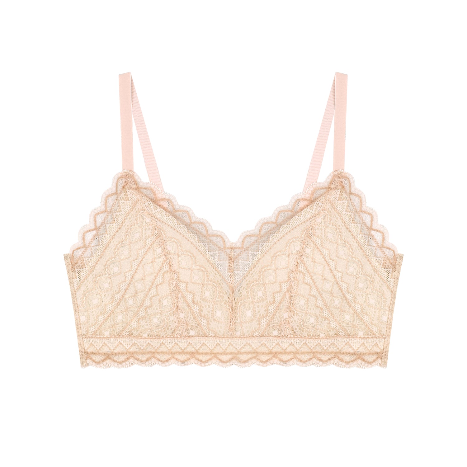 Comfort Lab Hook-And-Eye Triangle Ethnic Lace Bralette【LL040】