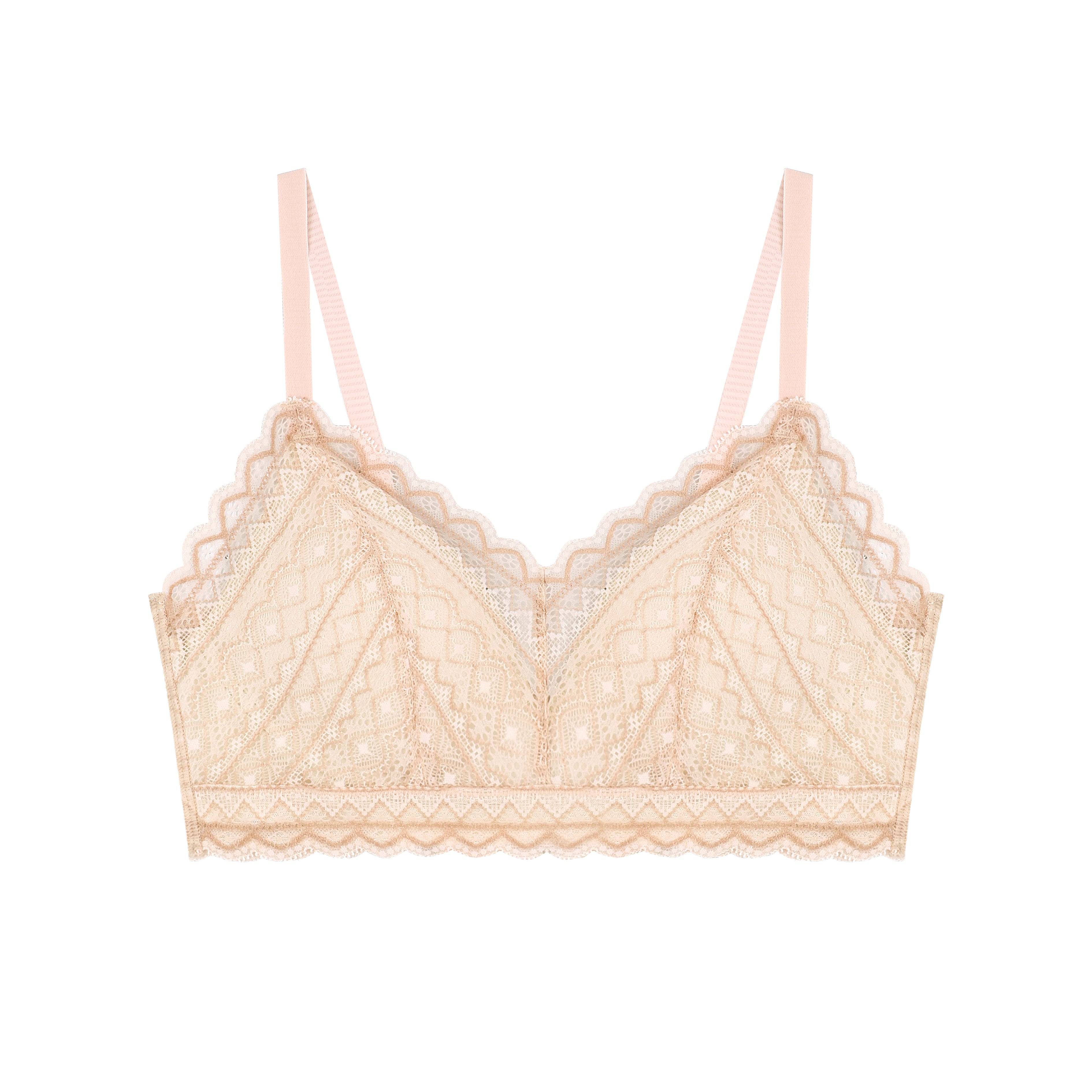 Comfort Lab Hook-And-Eye Triangle Ethnic Lace Bralette【LL040】