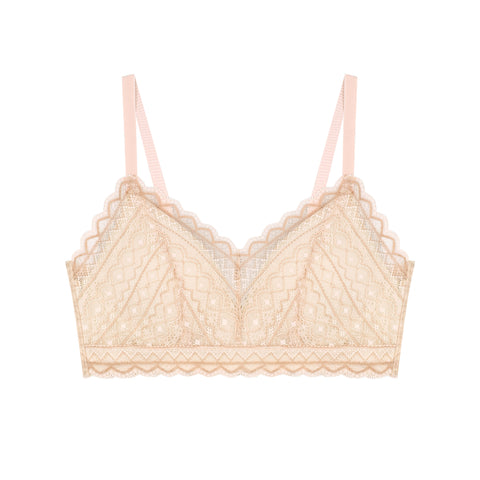 Comfort Lab Hook-And-Eye Triangle Ethnic Lace Bralette【LL040】