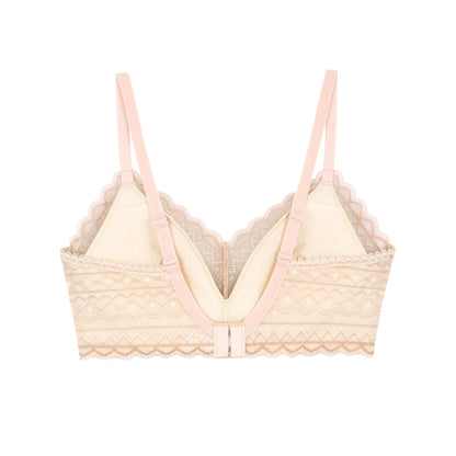 Comfort Lab Hook-And-Eye Triangle Ethnic Lace Bralette【LL040】