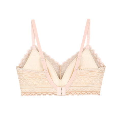 Comfort Lab Hook-And-Eye Triangle Ethnic Lace Bralette【LL040】