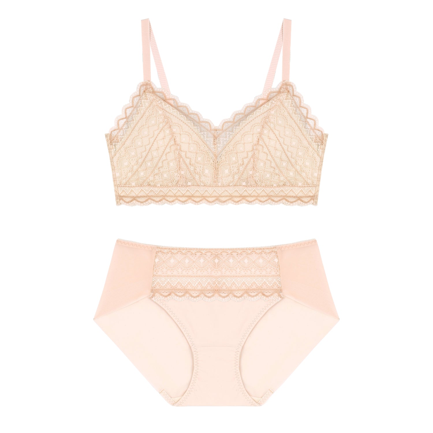 Comfort Lab Hook-And-Eye Triangle Ethnic Lace Bralette【LL040】