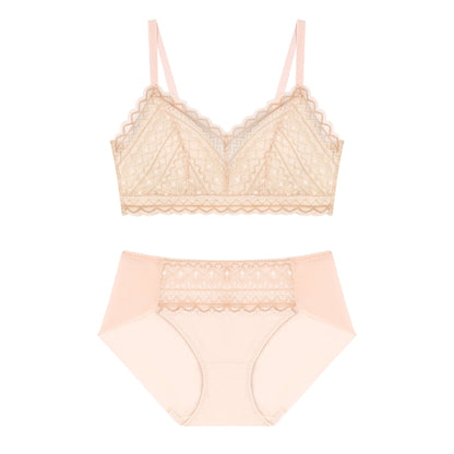 Comfort Lab Hook-And-Eye Triangle Ethnic Lace Bralette【LL040】
