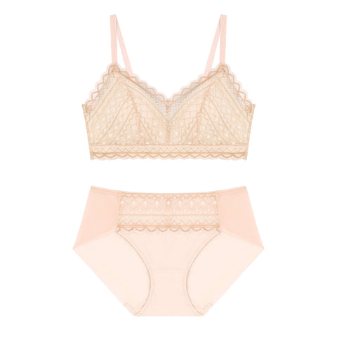 Comfort Lab Hook-And-Eye Triangle Ethnic Lace Bralette【LL040】