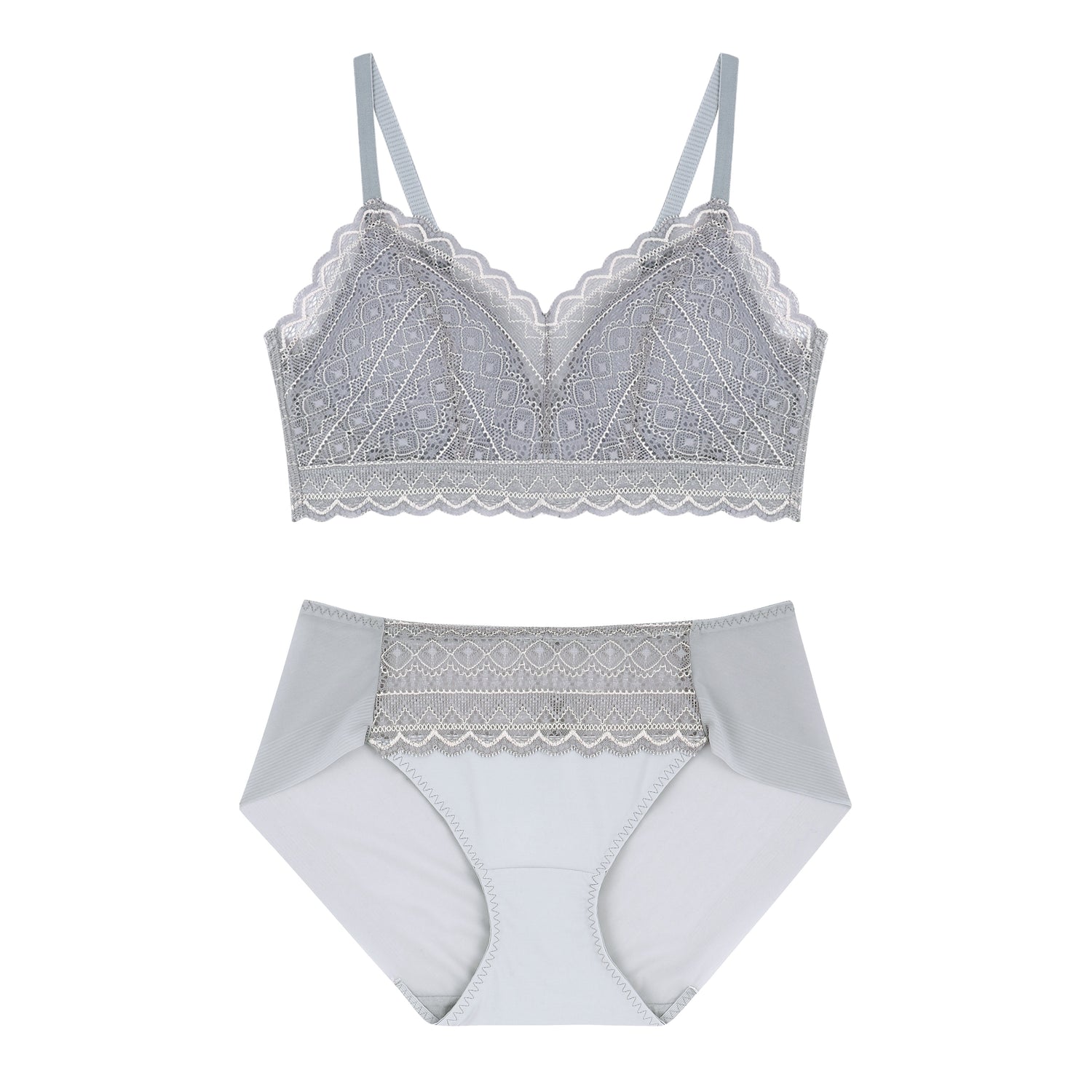 Comfort Lab Hook-And-Eye Triangle Ethnic Lace Bralette【LL040】