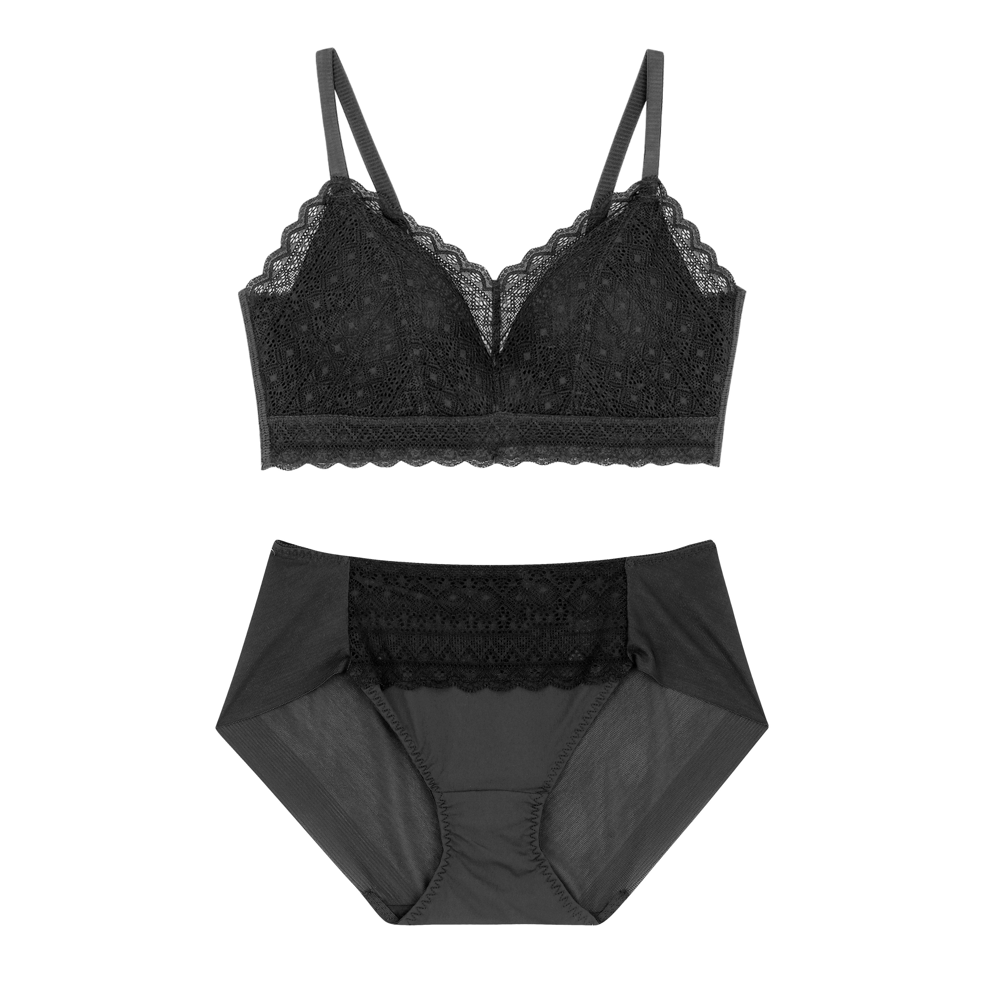 Comfort Lab Hook-And-Eye Triangle Ethnic Lace Bralette【LL040】