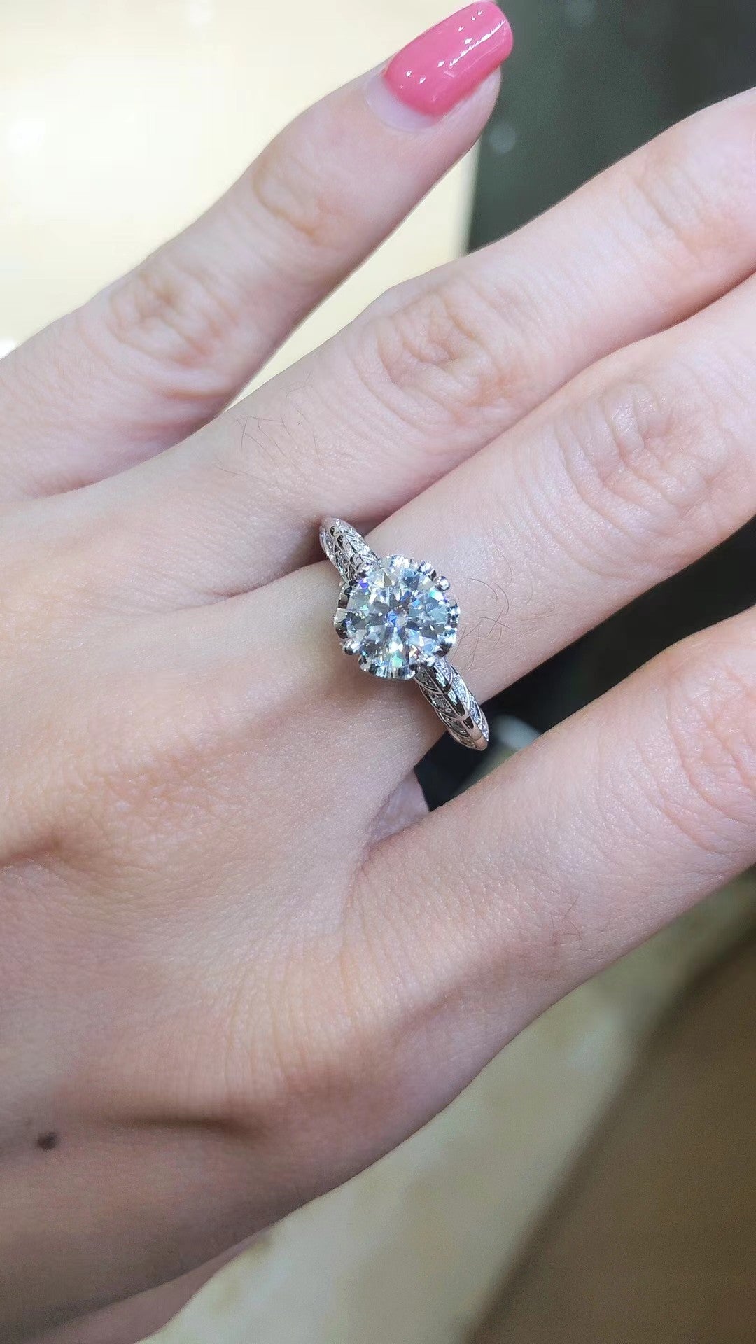 莫桑石 婚語戒指【SM1120】