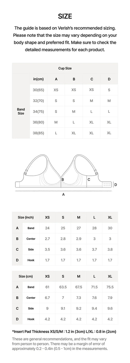 韓國 Verish Cool Fit Bra Signature Plus【SE331】