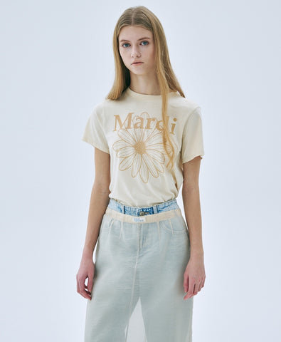 韓國 Mardi Mercredi SLIM TSHIRT FLOWERMARDI【MM040】