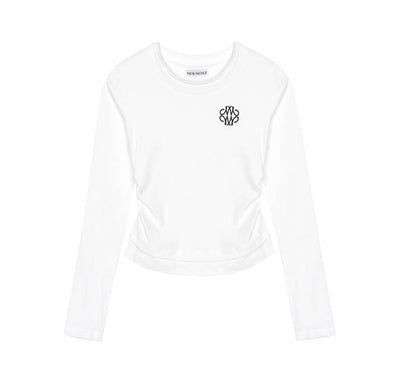 韓國 Nick Nicole MINIMAL SHIRRING DOUBLE LAYERED TOP【NN129】