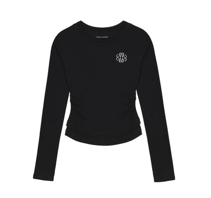 韓國 Nick Nicole MINIMAL SHIRRING DOUBLE LAYERED TOP【NN129】