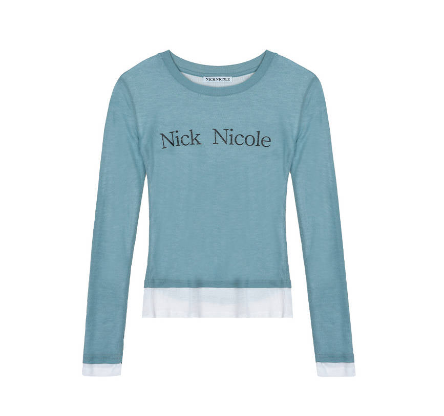 韓國 Nick Nicole DOUBLE LAYERED LONG SLEEVE TOP【NN128】