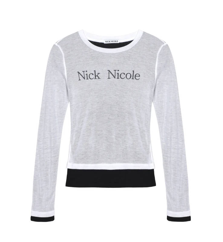 韓國 Nick Nicole DOUBLE LAYERED LONG SLEEVE TOP【NN128】