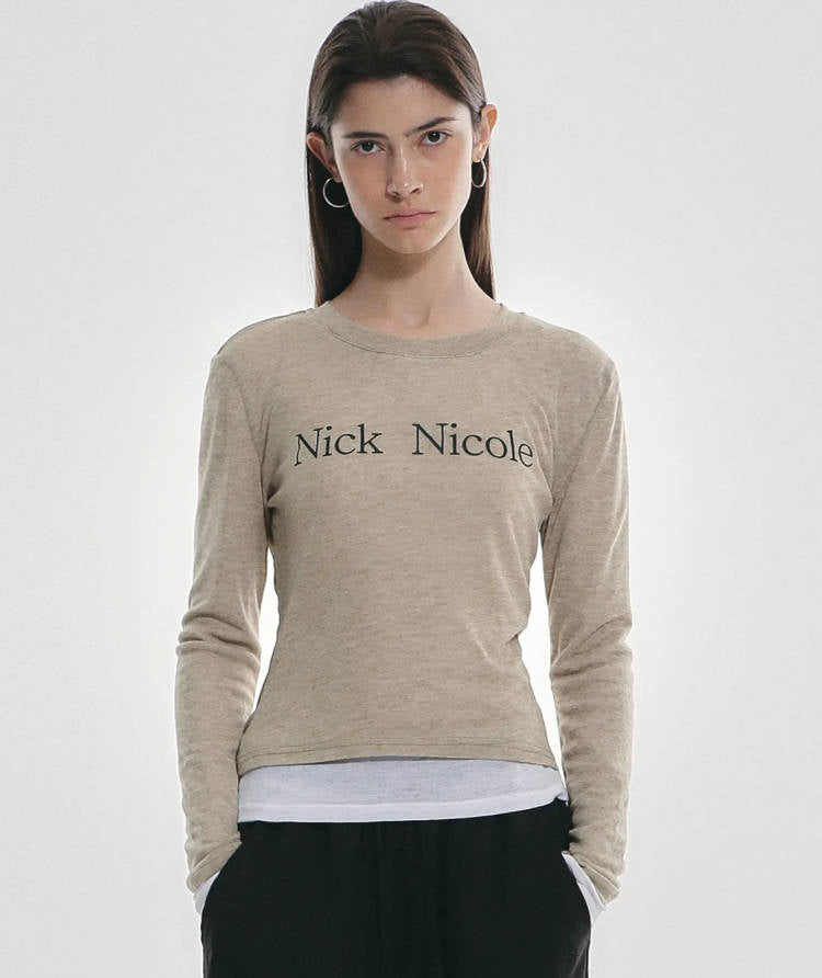 韓國 Nick Nicole DOUBLE LAYERED LONG SLEEVE TOP【NN128】