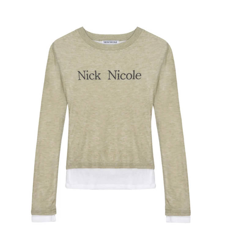 韓國 Nick Nicole DOUBLE LAYERED LONG SLEEVE TOP【NN128】