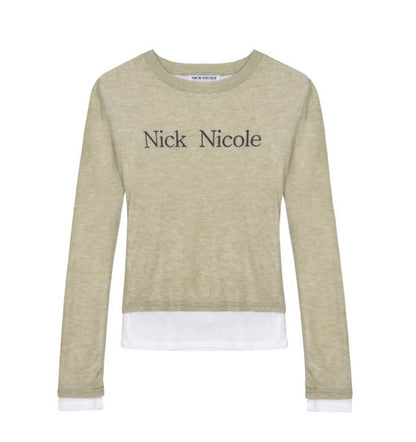 韓國 Nick Nicole DOUBLE LAYERED LONG SLEEVE TOP【NN128】