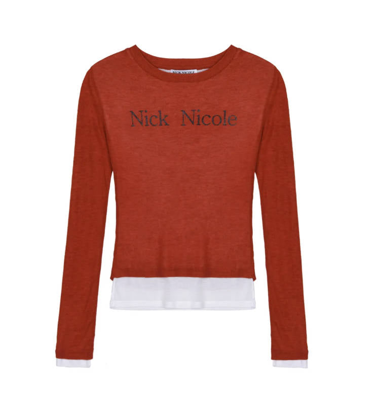 韓國 Nick Nicole DOUBLE LAYERED LONG SLEEVE TOP【NN128】