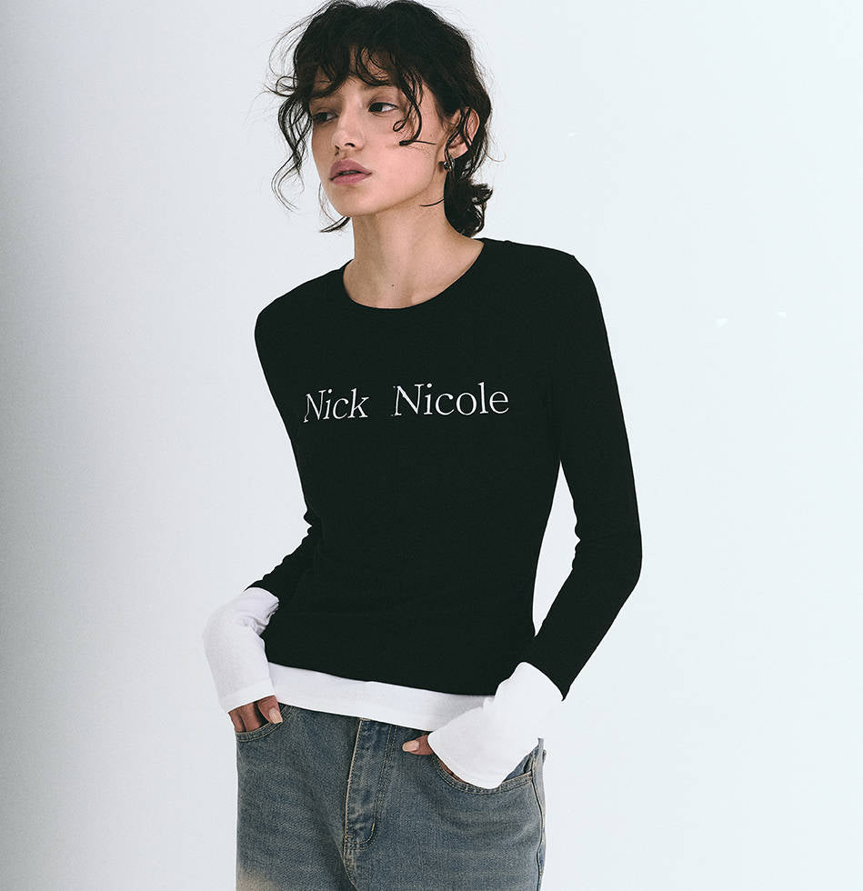 韓國 Nick Nicole LAYERED PINTUCK LONG SLEEVE TOP【NN126】