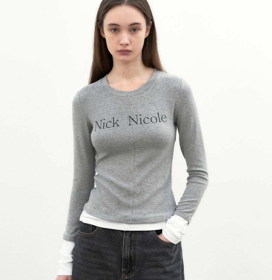 韓國 Nick Nicole LAYERED PINTUCK LONG SLEEVE TOP【NN126】