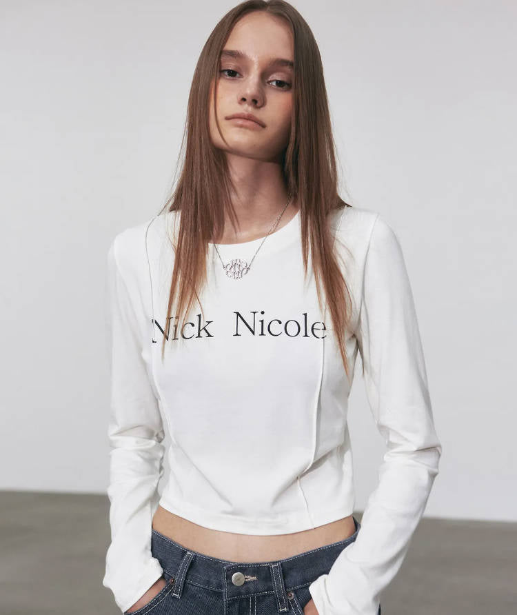 韓國 Nick Nicole PINTUCK LS CROP TOP【NN121】