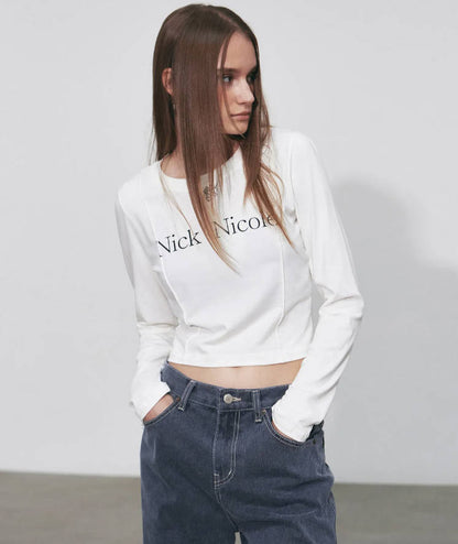 韓國 Nick Nicole PINTUCK LS CROP TOP【NN121】