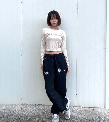 韓國 Nick Nicole PINTUCK LS CROP TOP【NN121】