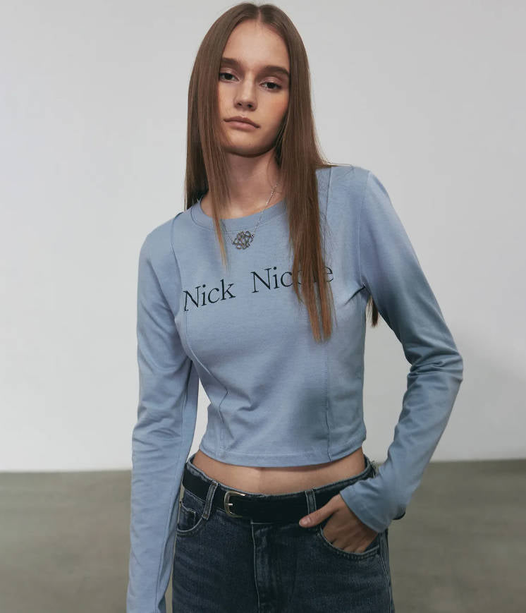 韓國 Nick Nicole PINTUCK LS CROP TOP【NN121】