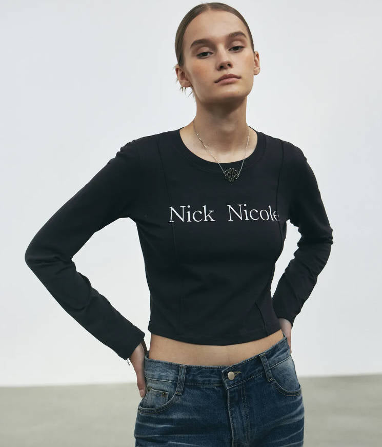 韓國 Nick Nicole PINTUCK LS CROP TOP【NN121】