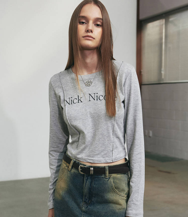 韓國 Nick Nicole PINTUCK LS CROP TOP【NN121】