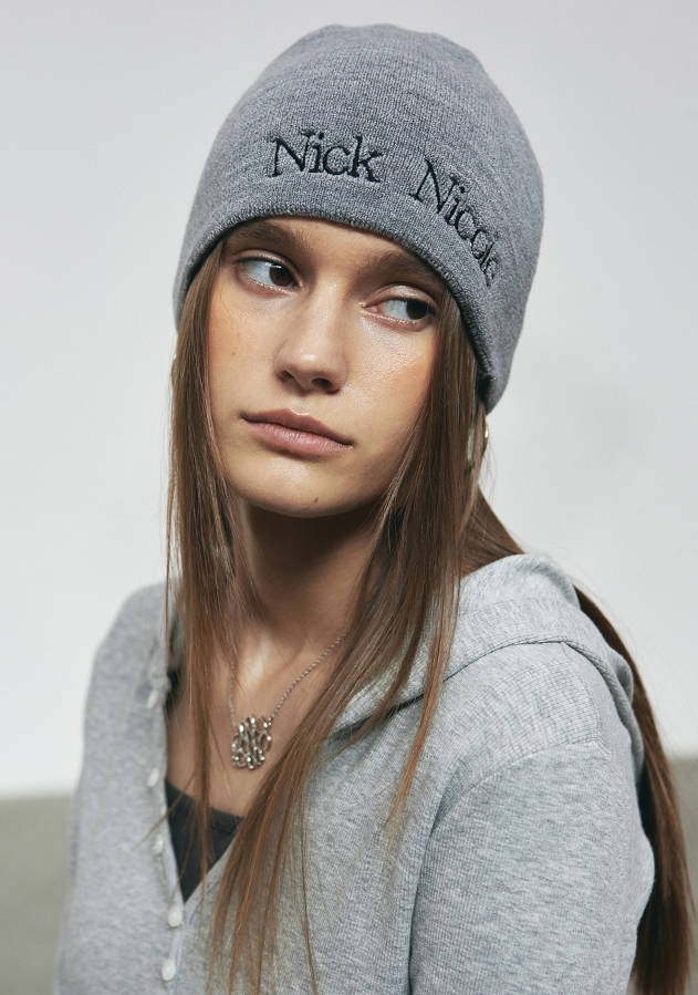 韓國 Nick Nicole NICOLE MINIMAL LOGO BEANIE【NN110】