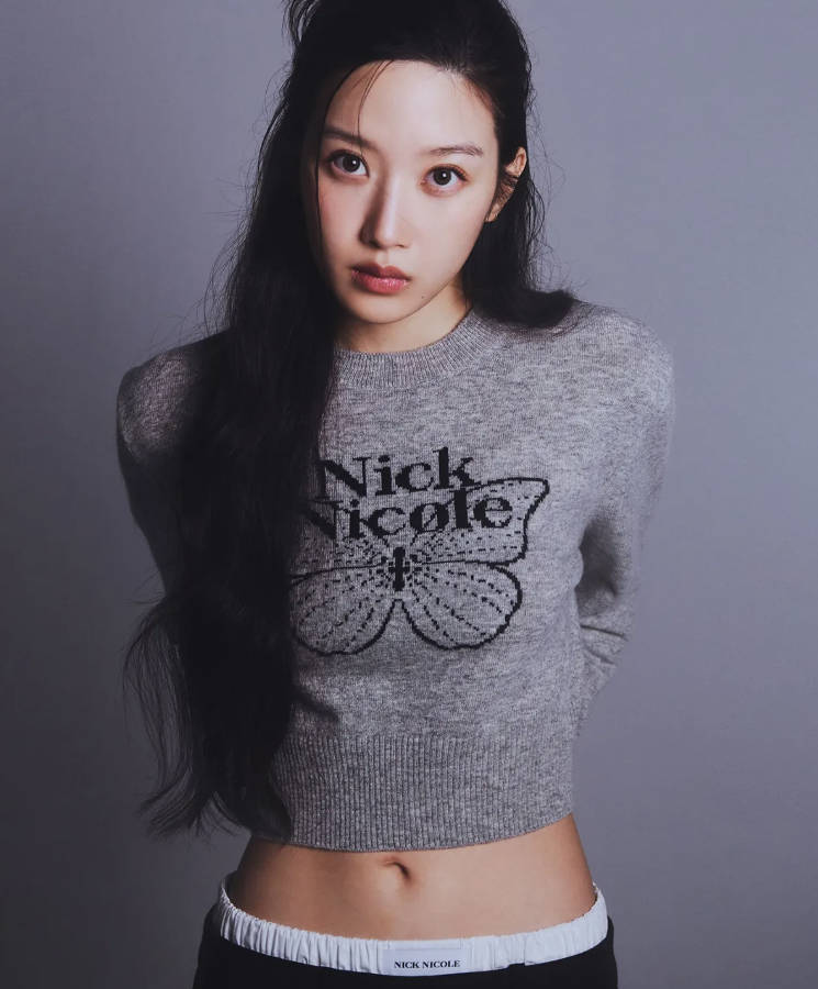 韓國 Nick Nicole CASHMERE BUTTERFLY SIGNATURE CROP KNIT【NN085】