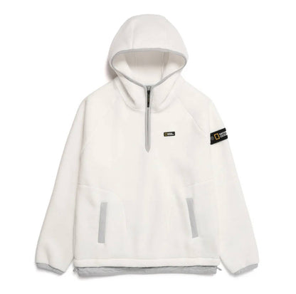 【現貨】韓國 National Geographic Woven Layered Loose Fit Fleece Half Zip Hoodie【NG400】