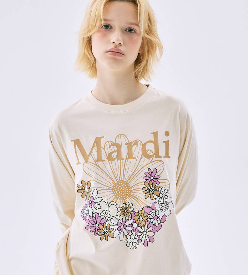 韓國 Mardi Mercredi TSHIRT LONG SLEEVE FLOWERMARDI JARDIN【MM146】