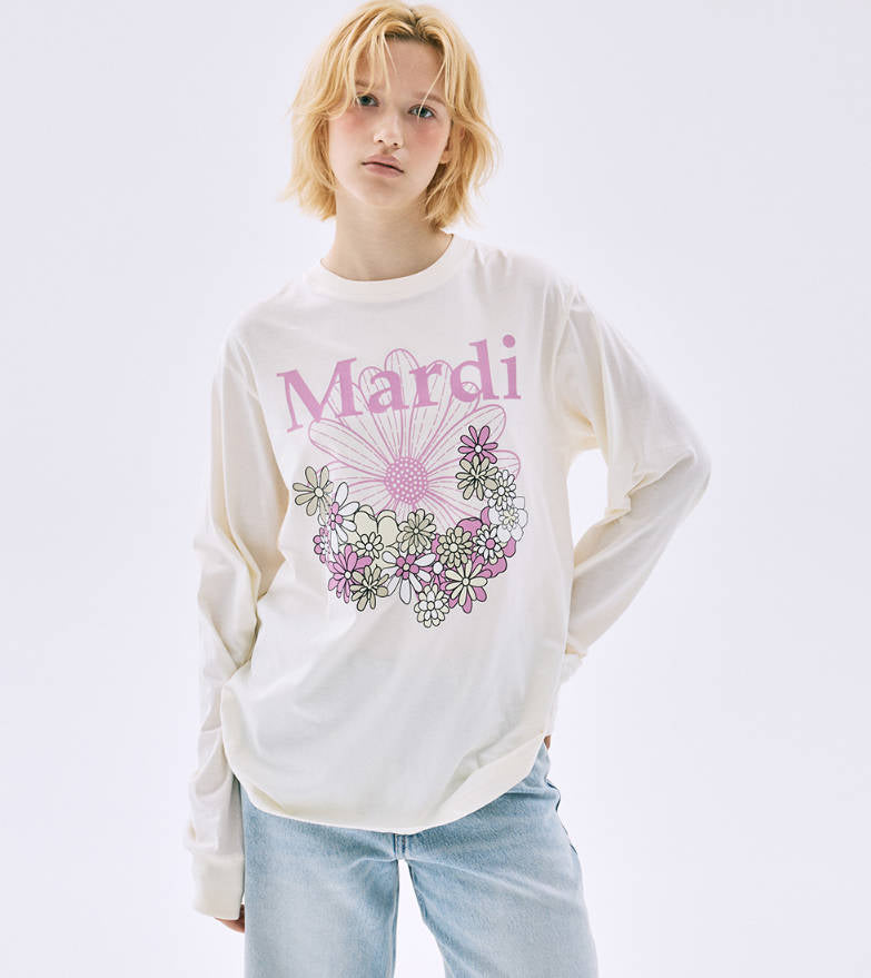 韓國 Mardi Mercredi TSHIRT LONG SLEEVE FLOWERMARDI JARDIN【MM146】