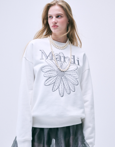 韓國 Mardi Mercredi SWEATSHIRT FLOWERMARDI NEEDLEWORK